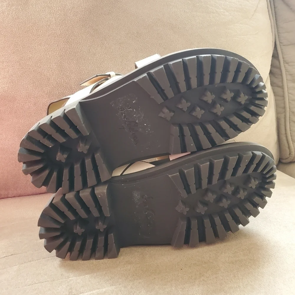 Sam Edelman Women Eleanora Sandal Shoe Size 7 Lug Sole Leather Ankle Strap